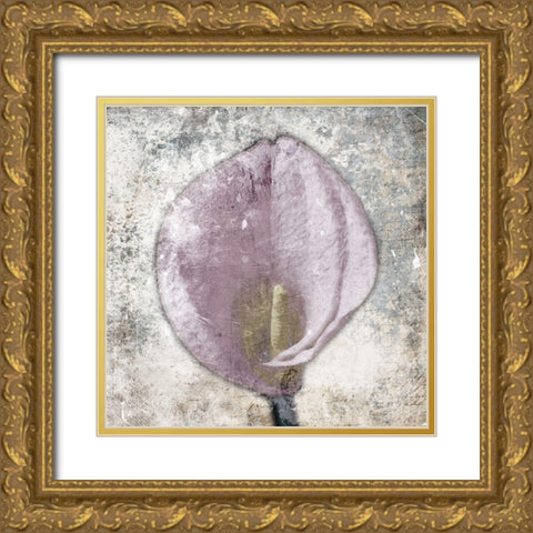 Hazy Grey Pink Gold Ornate Wood Framed Art Print with Double Matting by Grey, Jace