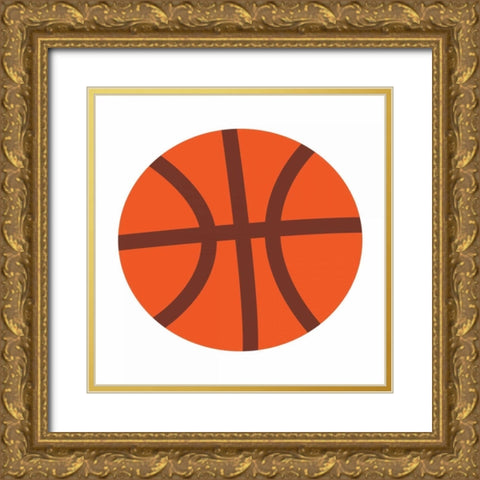 Basketball Gold Ornate Wood Framed Art Print with Double Matting by Grey, Jace