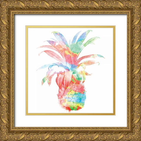 Colorful Pineapple Clean Gold Ornate Wood Framed Art Print with Double Matting by Grey, Jace