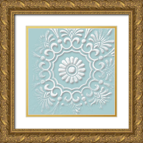 Floral Pop One Gold Ornate Wood Framed Art Print with Double Matting by Grey, Jace