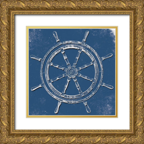 Coastal Pop Steering Wheel Gold Ornate Wood Framed Art Print with Double Matting by Grey, Jace
