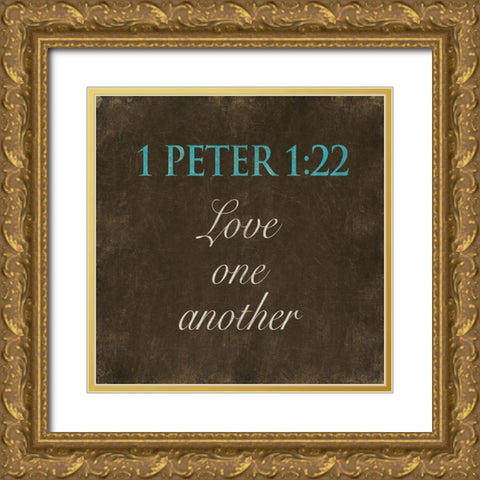 Love One Another Gold Ornate Wood Framed Art Print with Double Matting by Grey, Jace