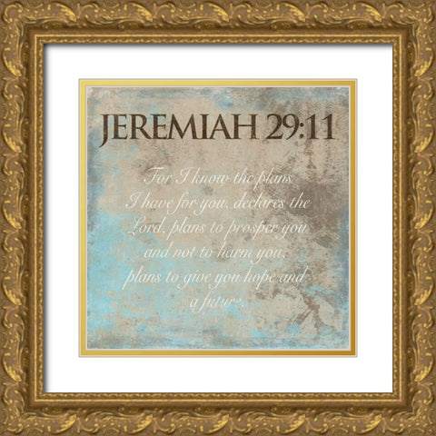 Know The Plans Gold Ornate Wood Framed Art Print with Double Matting by Grey, Jace