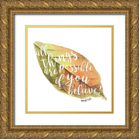 BeLeaf Gold Ornate Wood Framed Art Print with Double Matting by Grey, Jace