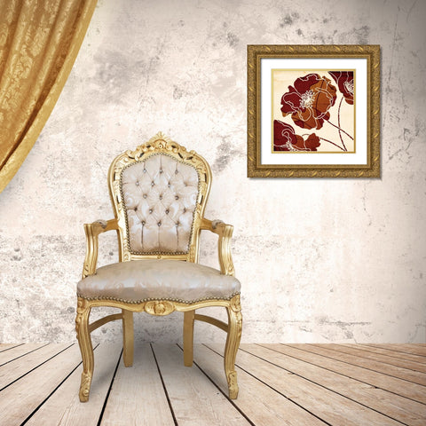 Fall Flower Power Mate Gold Ornate Wood Framed Art Print with Double Matting by Grey, Jace