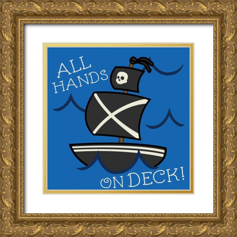 All Hands Gold Ornate Wood Framed Art Print with Double Matting by Grey, Jace