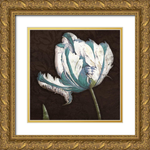 Brown Blues Gold Ornate Wood Framed Art Print with Double Matting by Grey, Jace