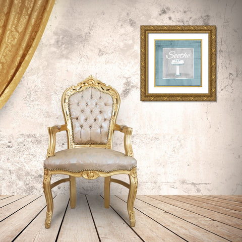 Soothe Sink Wood Gold Ornate Wood Framed Art Print with Double Matting by Grey, Jace