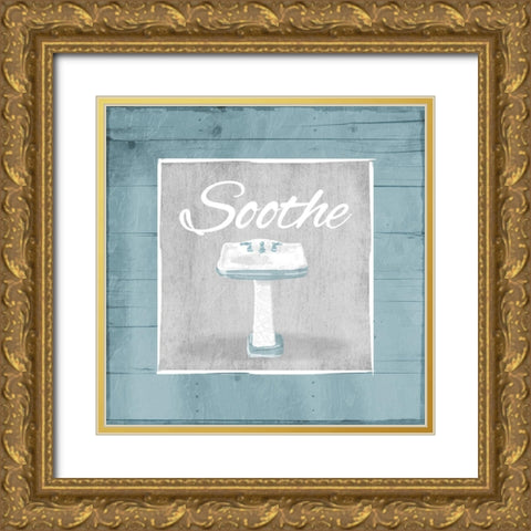 Soothe Sink Wood Gold Ornate Wood Framed Art Print with Double Matting by Grey, Jace