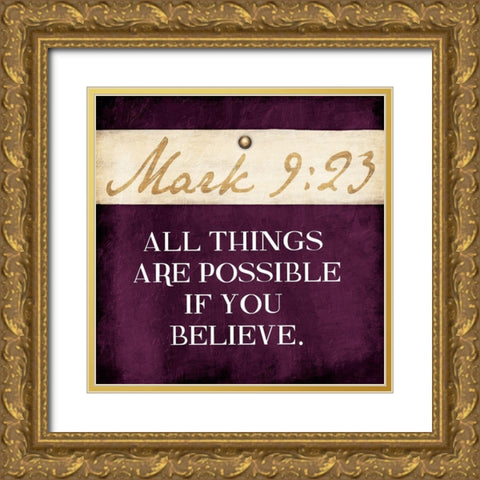 All Things Purple Gold Ornate Wood Framed Art Print with Double Matting by Grey, Jace