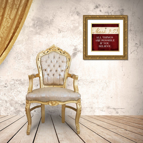 All Things Mark Gold Ornate Wood Framed Art Print with Double Matting by Grey, Jace