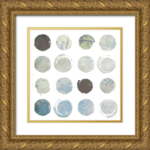 Soft Dots Gold Ornate Wood Framed Art Print with Double Matting by Grey, Jace