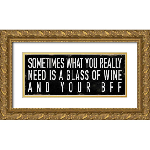 BFF Gold Ornate Wood Framed Art Print with Double Matting by Grey, Jace