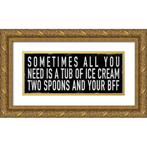 BFF 2 Gold Ornate Wood Framed Art Print with Double Matting by Grey, Jace