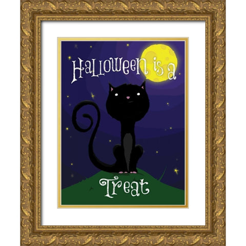 Halloween Treat Gold Ornate Wood Framed Art Print with Double Matting by Grey, Jace