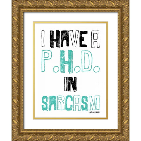 Sarcasm Gold Ornate Wood Framed Art Print with Double Matting by Grey, Jace
