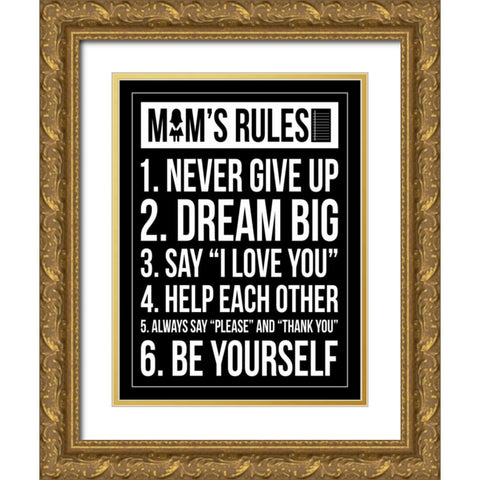 Mom Rules II Gold Ornate Wood Framed Art Print with Double Matting by Grey, Jace