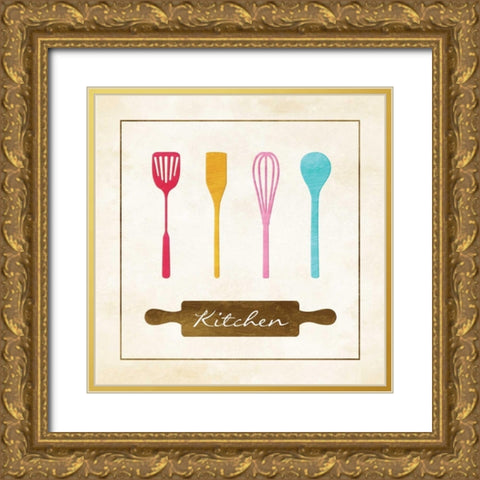 Kitchen Essentials Mate Gold Ornate Wood Framed Art Print with Double Matting by Grey, Jace
