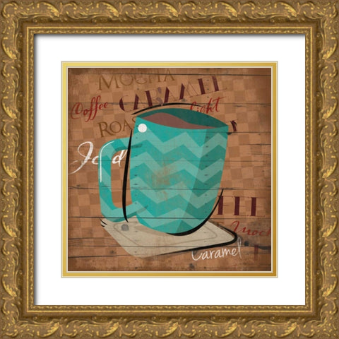 Coffee 2 Gold Ornate Wood Framed Art Print with Double Matting by Grey, Jace