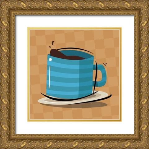 Coffee 3 clean Gold Ornate Wood Framed Art Print with Double Matting by Grey, Jace