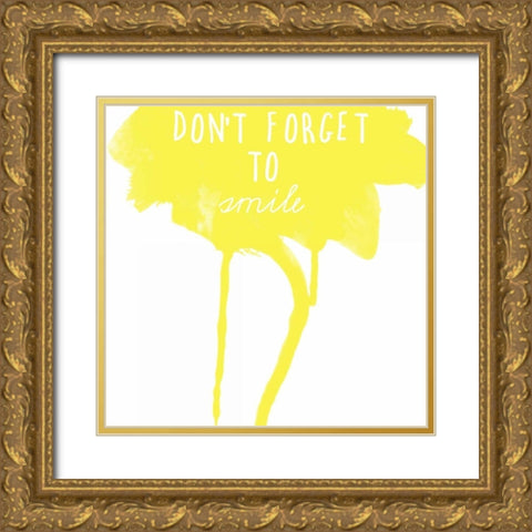 Yellow Smile Gold Ornate Wood Framed Art Print with Double Matting by Matic, Jelena