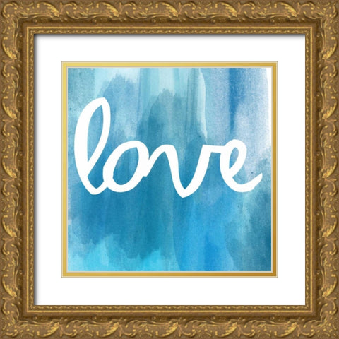 Cool Love Gold Ornate Wood Framed Art Print with Double Matting by Matic, Jelena