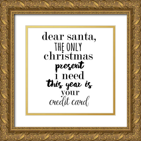 Black And White Holiday Gold Ornate Wood Framed Art Print with Double Matting by Matic, Jelena