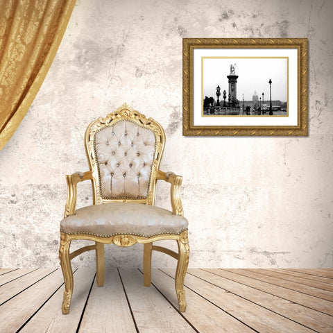 Paris Rain Gold Ornate Wood Framed Art Print with Double Matting by Grey, Jace
