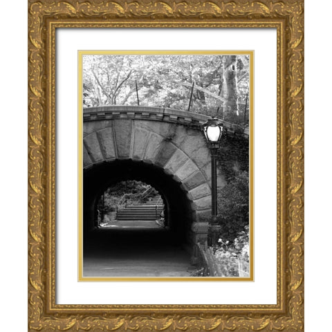 Under The Bridge Gold Ornate Wood Framed Art Print with Double Matting by Pica, Jeff