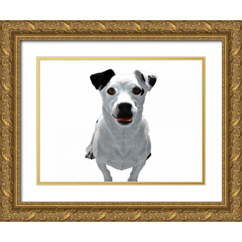 Jack Russell Buddy 3 Gold Ornate Wood Framed Art Print with Double Matting by Grey, Jace