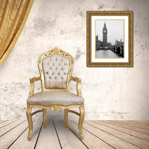 London Big Ben Gold Ornate Wood Framed Art Print with Double Matting by Grey, Jace