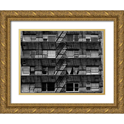 Escaping The Fire C Gold Ornate Wood Framed Art Print with Double Matting by Pica, Jeff