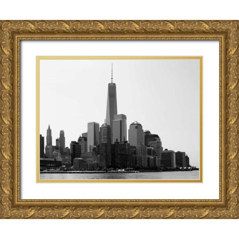 Freedom Tower Gold Ornate Wood Framed Art Print with Double Matting by Pica, Jeff