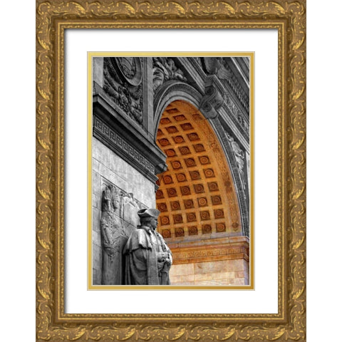 Washington Square Arch BWC 1 Gold Ornate Wood Framed Art Print with Double Matting by Pica, Jeff