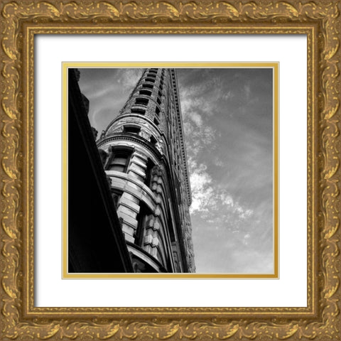 Beneath Flatiron Building Gold Ornate Wood Framed Art Print with Double Matting by Pica, Jeff