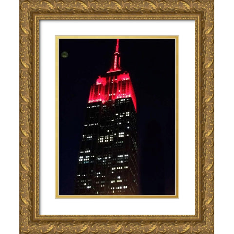 Big Red New York Gold Ornate Wood Framed Art Print with Double Matting by Shannon, Julie