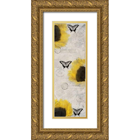 Carte Postale Sunflowers Gold Ornate Wood Framed Art Print with Double Matting by Allen, Kimberly