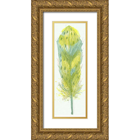 Feather Bright 3 Gold Ornate Wood Framed Art Print with Double Matting by Allen, Kimberly