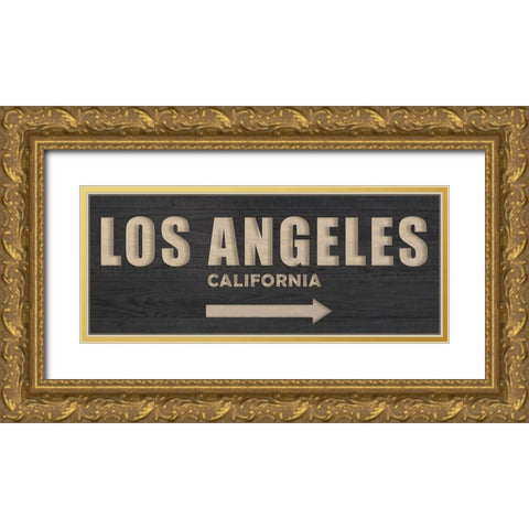 LA Gold Ornate Wood Framed Art Print with Double Matting by Kimberly, Allen