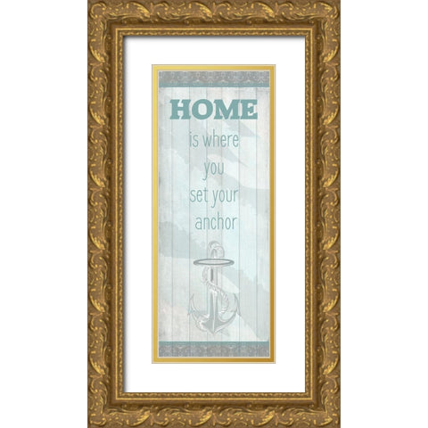 Sea Shell Panel Gold Ornate Wood Framed Art Print with Double Matting by Kimberly, Allen