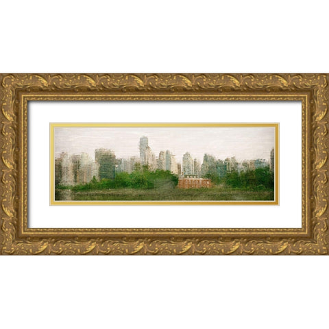 Vancouver Skyline Gold Ornate Wood Framed Art Print with Double Matting by Kimberly, Allen