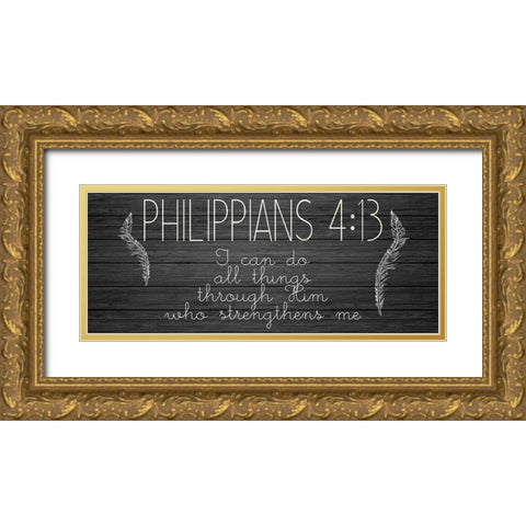 Philippians 4 13 Gold Ornate Wood Framed Art Print with Double Matting by Kimberly, Allen