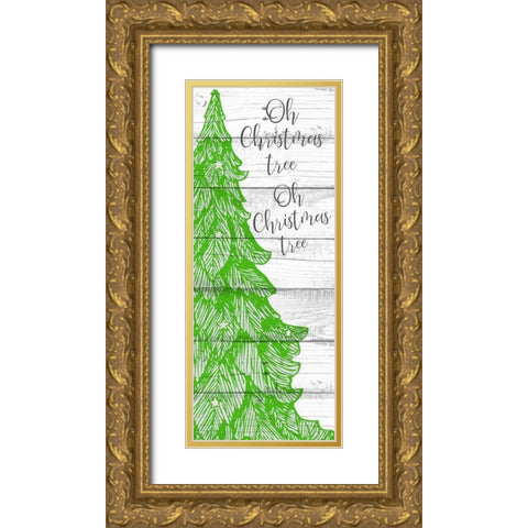 Oh Christmas Tree 2 Gold Ornate Wood Framed Art Print with Double Matting by Kimberly, Allen
