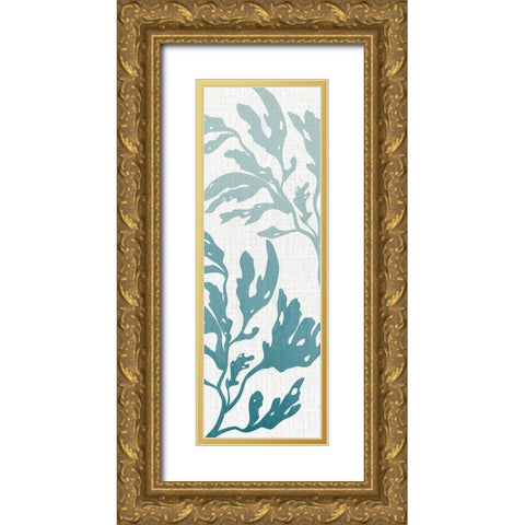 Seaweed Panel 1 Gold Ornate Wood Framed Art Print with Double Matting by Allen, Kimberly