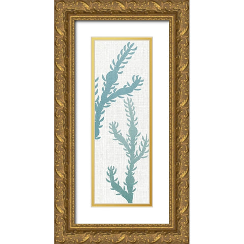 Seaweed Panel 3 Gold Ornate Wood Framed Art Print with Double Matting by Allen, Kimberly
