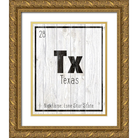 TX Gold Ornate Wood Framed Art Print with Double Matting by Kimberly, Allen