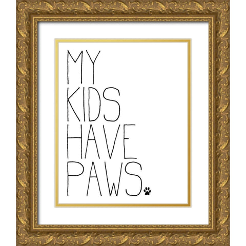 My Kids v2 Gold Ornate Wood Framed Art Print with Double Matting by Allen, Kimberly
