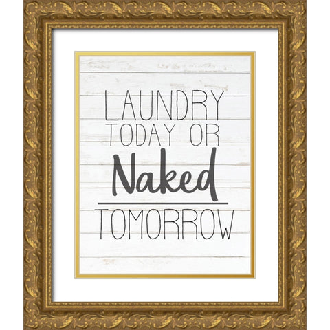 In the Laundry 4 Gold Ornate Wood Framed Art Print with Double Matting by Kimberly, Allen