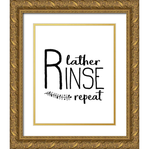 In the Bathroom 2 Gold Ornate Wood Framed Art Print with Double Matting by Kimberly, Allen
