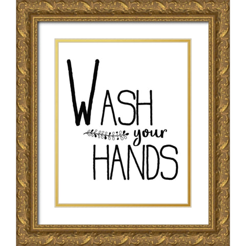 In the Bathroom 3 Gold Ornate Wood Framed Art Print with Double Matting by Kimberly, Allen